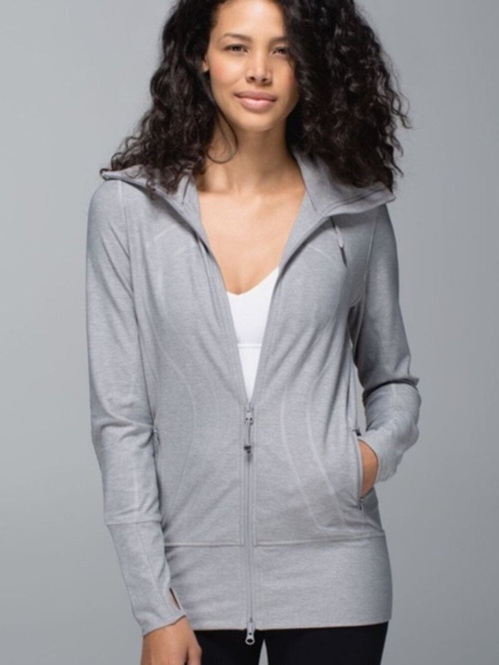 Lululemon Stride II Jacket Heathered Gray Athletic Shirt Women's Size 2